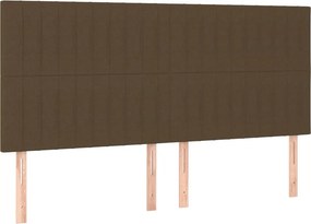 vidaXL Κρεβάτι Boxspring με Στρώμα Σκούρο Καφέ 200x200 εκ. Υφασμάτινο