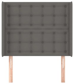 Κεφαλάρι με ΠτερύγιαΓκρι 93x16x118/128 εκ. Συνθετικό Δέρμα - Γκρι