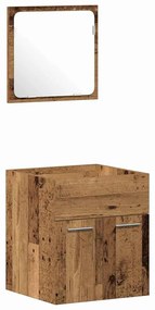 vidaXL Σειρά επίπλων μπάνιου 3 pcs Παλιό Ξύλο 41 x 38.5 x 46 cm