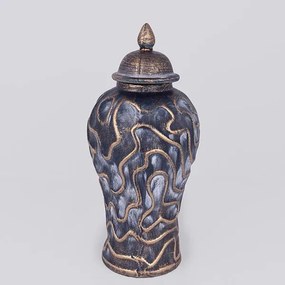 ΒΑΖΟ ΚΕΡΑΜΙΚΟ ΧΡΥΣΟ - ΓΚΡΙ 17.5x17.5x38.5cm
