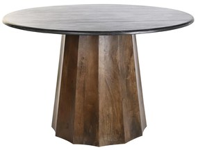 Τραπεζαρία DKD Home Decor Μαύρο Καφέ Μάρμαρο Ξύλο από Μάνγκο 120 x 120 x 76 cm