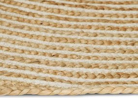 vidaXL Χαλί Φυσικό και Λευκό 80 x 150 cm Γιούτα