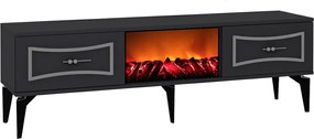 Stewehome Έπιπλο τηλεόρασης με εστία και ντουλάπι 150x30x45 cm