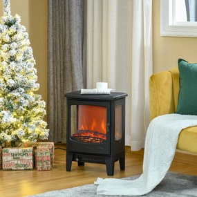 Elektrokamin mit Heizung, 2000 W elektrischer Kamin mit LED Flammeneffekt