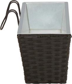 vidaXL Ραφήνα 2 pcs Μαύρο 50 x 17 x 17 εκ Μέταλλο