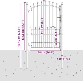 vidaXL Πύλη Φράχτη με Ακίδες EMMEN 170 x 100 εκ.