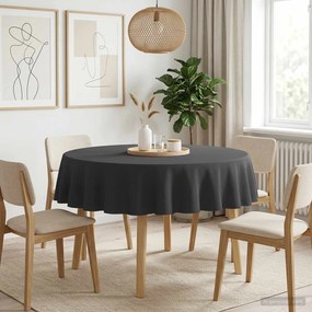 vidaXL Ύφασμα Τραπέζης Σκούρο Γκρι Διάμ. 140 cm Γύρος