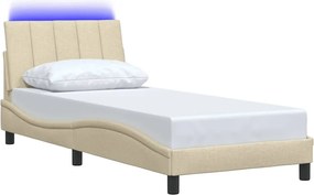 vidaXL Πλαίσιο κρεβατιού χωρίς στρώμα Hanko Κρέμα 80x200cm Ύφασμα