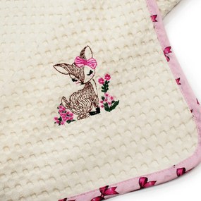 Κουβέρτα Πικέ Αγκαλιάς (80x110) Dimcol Deer 198 Ecru-Pink