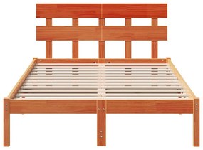 vidaXL Σκελετός Κρεβατιού Καφέ 120 x 200 cm Μασίφ ξύλο πεύκου
