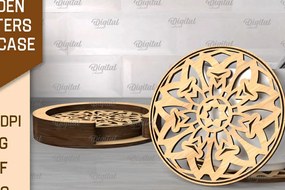 Σετ των 2 Intra απο ξύλο plywood 3mm-4mm πάχος – Ξύλινα σουβέρ με θήκη Δίασταση 20x20 cm INTRAFABR-107429313