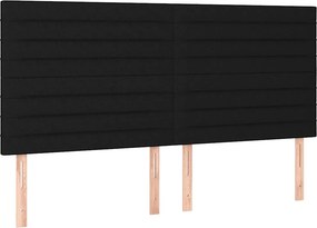 vidaXL Κρεβάτι Boxspring με Στρώμα Μαύρο 200x200 εκ. Υφασμάτινο