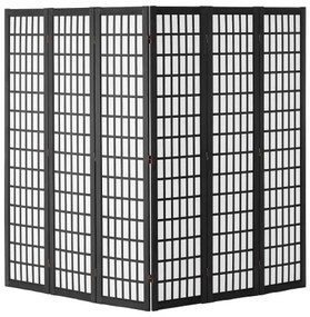 VEVOR Room Divider Japanese Wall Divider 4 Pane for Room Separation (Black)