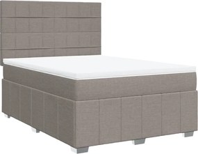 vidaXL Κρεβάτι Boxspring με Στρώμα Taupe 140x190 εκ. Υφασμάτινο