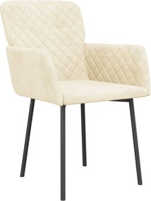 vidaXL Καρέκλες Τραπεζαρίας 2 τεμ. Κρεμ Βελούδινες