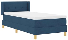 vidaXL Κρεβάτι Box Spring με Στρώμα Μπλε, 100 x 200 cm, ύφασμα.