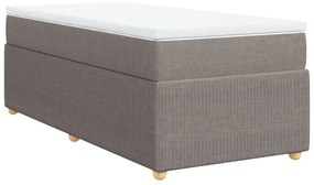 Κρεβάτι Boxspring με Στρώμα Taupe 90x200 εκ. Υφασμάτινο - Μπεζ-Γκρι