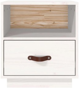vidaXL Κομοδίνα 2 τεμ. Λευκό 40x34x45 εκ. από Μασίφ Ξύλο Πεύκου