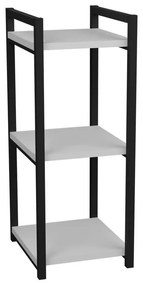 Floor shelf Harvey black metal and white melamine 33x28x70cm 33x28x70 εκ.