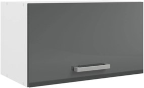 Κρεμαστό ντουλάπι Jeden 60B-Γκρι Γυαλιστερό - Λευκό