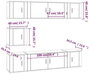 vidaXL Σετ Επίπλων Τηλεόρασης 7 Τεμαχίων Sonoma Δρυς Επεξ. Ξύλο