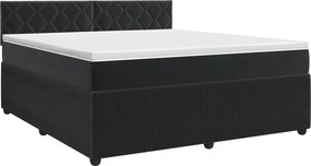 vidaXL Κρεβάτι box spring με στρώμα Μαύρο 140 x 200 cm Βελούδο