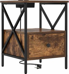 vidaXL Κομοδίνο 2 τεμ. Καπνιστό Δρύς 41,5 x 40,5 x 55 εκ.