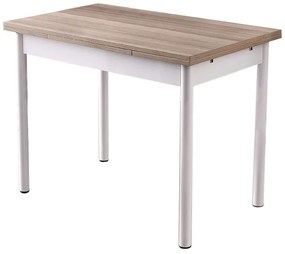 Τραπέζι Επεκτεινόμενο Polo 974NMB1530 110/170x70x75cm Oak-White Particle Board, Metal