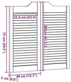 Ανοιγόμενες πόρτες Louvred Design 2 ζευγών Λευκό 80x80 cm - Λευκό