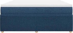 vidaXL Κρεβάτι Boxspring με Στρώμα Μπλε 180x200 εκ. Υφασμάτινο