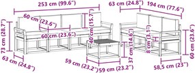 vidaXL Σειρά Καναπέ Εξωτερικού 7 pcs