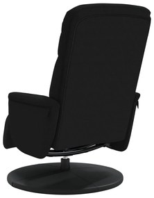 vidaXL Πολυθρόνα Ανακλινόμενη με Υποπόδιο Μαύρη Βελούδινη