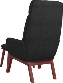 vidaXL Πολυθρόνα Relax Μαύρη Υφασμάτινη με Σκαμπό