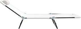 vidaXL Πτυσσόμενη ξαπλώστρα 2 pcs Κρεμ 182 x 55 x 85,5 εκ Textilene