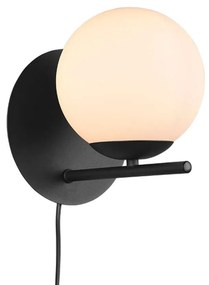 Φωτιστικό Τοίχου - Απλίκα Pure 202000132 1xE14 28W 20,6cm Black-White Trio Lighting Μέταλλο,Γυαλί