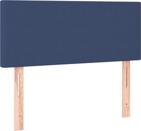 vidaXL Κρεβάτι Boxspring με Στρώμα Μπλε 120x200 εκ. Υφασμάτινο