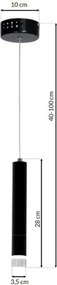 LED Κρεμαστό Φωτιστικό Carbon 5W Μαύρο
