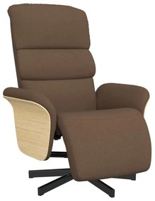 vidaXL Πολυθρόνα Ανακλινόμενη με Υποπόδιο Καφέ Υφασμάτινη
