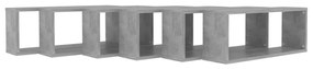 vidaXL Ράφια Κύβοι Τοίχου 6 τεμ. Γκρι Σκυρ. 60x15x23εκ. από Επεξ. Ξύλο
