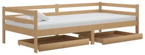 vidaXL Καναπές Κρεβάτι με Στρώμα 90 x 200 εκ. Μελί Μασίφ Ξύλο Πεύκου