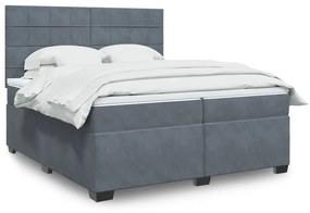 ΚΡΕΒΑΤΙ BOXSPRING ΜΕ ΣΤΡΩΜΑ ΣΚΟΥΡΟ ΓΚΡΙ 200X200 ΕΚ. ΒΕΛΟΥΔΙΝΟ 3293303