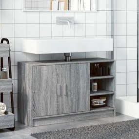 vidaXL Ντουλάπι Νιπτήρα Grey Sonoma 90x29x55 εκ. Επεξεργασμένο Ξύλο