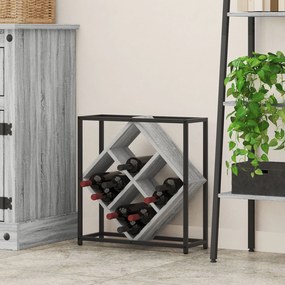 vidaXL Ράφι κρασιών Γκρι Σονομα 51x18x52,5 εκ Κατασκευασμένο ξύλο