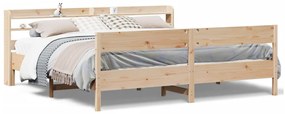 vidaXL Σκελετός Κρεβατιού Χωρίς Στρώμα 180x200 εκ Μασίφ Ξύλο Πεύκου