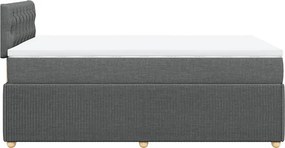 vidaXL Κρεβάτι Boxspring με Στρώμα Σκούρο Γκρι 120x200 εκ. Υφασμάτινο