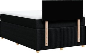 vidaXL Κρεβάτι Boxspring με Στρώμα Μαύρο 120x190 εκ. Υφασμάτινο