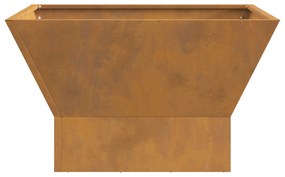 vidaXL Φωτιά Τετράγωνη Καφέ 60x60x35 εκ. από Ανθεκτικό Ατσάλι