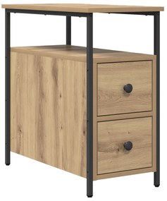 vidaXL Κομοδίνο artisan δρυς 30 x 60 x 60 εκ. Σίδηρος και μοριοσανίδα