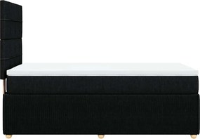 vidaXL Κρεβάτι Boxspring με Στρώμα Μαύρο 100 x 200 εκ. Υφασμάτινο