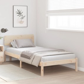 vidaXL Κρεβάτι Πλατφόρμα με Κεφαλάρι 90 x 190 εκ από Μασίφ Ξύλο Πεύκου